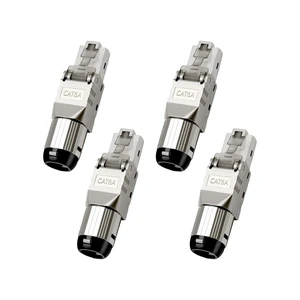 ZOERAX Cat 6A RJ45 Connectors Tool Free, 10 Gbps 500 MHz Gold Plated Reusable Zinc Alloy Shielded Ethernet Connector for Cat6a, Cat6, Cat5e, AWG 22-24, 4 Pack ZOERAX Cat 6A RJ45 Connectors Tool Free, 10 Gbps 500 MHz Gold Plated Reusable Zinc Alloy Shielded Ethernet Connector for Cat6a, Cat6, Cat5e, AWG 22-24, 4 Pack