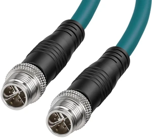 ZBLZGP M12 XCode 8Pin Male to Male Cat7e Shielded 10Gbps GigE Cable, 1M (3.3Ft) PROFINET/EtherNet/IP Cable for Machine Vision, Industrial Automation Dark Green ZBLZGP M12 XCode 8Pin Male to Male Cat7e Shielded 10Gbps GigE Cable, 1M (3.3Ft) PROFINET/EtherNet/IP Cable for Machine Vision, Industrial Automation Dark Green