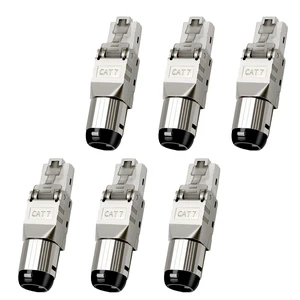 ZOERAX 6-Pack Cat7 Cat6A RJ45 Connector, Tool-Free | Zinc Alloy, Shielded Ethernet Termination Plugs, for Cat7 up to 23AWG Solid Bulk S/FTP Ethernet Cable ZOERAX 6-Pack Cat7 Cat6A RJ45 Connector, Tool-Free | Zinc Alloy, Shielded Ethernet Termination Plugs, for Cat7 up to 23AWG Solid Bulk S/FTP Ethernet Cable