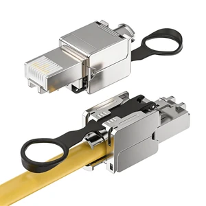 CNCOB Cat7 RJ45 Connectors Tool Free FTP Shield Termination Plug Reusable for All Ethernet Cables 10Gbps Stable Transmission 2 Pack CNCOB Cat7 RJ45 Connectors Tool Free FTP Shield Termination Plug Reusable for All Ethernet Cables 10Gbps Stable Transmission 2 Pack