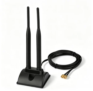 Eightwood Dual Band WiFi 6 Antenna 5GHz 2.4GHz, RP-SMA Connector | Magnetic Base Antenna for Desktop PC Computer Gaming Motherboard PCIe WiFi Bluetooth Card Eightwood Dual Band WiFi 6 Antenna 5GHz 2.4GHz, RP-SMA Connector | Magnetic Base Antenna for Desktop PC Computer Gaming Motherboard PCIe WiFi Bluetooth Card
