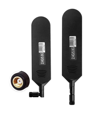 POBADY Dual Band WiFi 2.4GHz 5.8GHz 12dBi High Gain Omnidirectional Glue Stick Antenna RP SMA Male Connector Antenna for WiFi Router Wireless Network Card (Black,2pcs) POBADY Dual Band WiFi 2.4GHz 5.8GHz 12dBi High Gain Omnidirectional Glue Stick Antenna RP SMA Male Connector Antenna for WiFi Router Wireless Network Card (Black,2pcs)