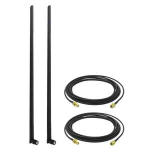 Kaunosta External WiFi Bluetooth Antenna 2 Sets - 22DBI Long Range MIMO RP-SMA Male Aerial Antenna and 10FT RP-SMA RG174 Extension Cable for Wireless Router Network Devices PC Camera USB Adapter Kaunosta External WiFi Bluetooth Antenna 2 Sets - 22DBI Long Range MIMO RP-SMA Male Aerial Antenna and 10FT RP-SMA RG174 Extension Cable for Wireless Router Network Devices PC Camera USB Adapter