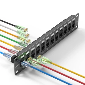 Sokqovt Mini Patch Panel 12 Port Cat6a with Coupler Keystone, Cat6 Network Panel 10G No Punch Down, Time-Saver Ethernet 1U Rj45 Panel, Rackmount 10 Inch Patch Panel Sokqovt Mini Patch Panel 12 Port Cat6a with Coupler Keystone, Cat6 Network Panel 10G No Punch Down, Time-Saver Ethernet 1U Rj45 Panel, Rackmount 10 Inch Patch Panel
