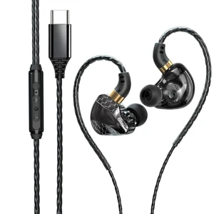 YOUWEIQU Wired Earbuds for Gaming with Mic, HiFi Fixed Cable,Type-C Black | Type-C IEMs for Gaming with Mic feature graphene driver, delivering rich bass, warm midranges & crisp trebles for gamers YOUWEIQU Wired Earbuds for Gaming with Mic, HiFi Fixed Cable,Type-C Black | Type-C IEMs for Gaming with Mic feature graphene driver, delivering rich bass, warm midranges & crisp trebles for gamers