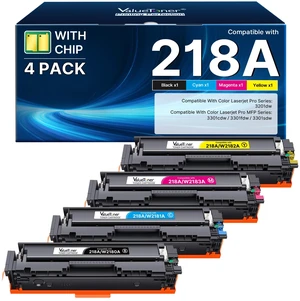 Valuetoner 218A Compatible for HP 218A Toner Cartridges 4 Pack with CHIP | 218X 218A Toner to ues with HP Color Laserjet Pro Mfp 3301fdw 3301cdw 3301sdw Printer Ink W2180A W2180X,HP218A MFP 3301 Toner Valuetoner 218A Compatible for HP 218A Toner Cartridges 4 Pack with CHIP | 218X 218A Toner to ues with HP Color Laserjet Pro Mfp 3301fdw 3301cdw 3301sdw Printer Ink W2180A W2180X,HP218A MFP 3301 Toner