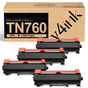 v4ink TN760 Compatible for Brother TN-760 Toner Cartridge 4Pack High Yield | Black Replacement for TN730 TN-730 TN770 TN-770 for Printer HL-L2350DW L2370DW L2390DW MFC-L2690DW MFC-L2710DW MFC-L2750DW v4ink TN760 Compatible for Brother TN-760 Toner Cartridge 4Pack High Yield | Black Replacement for TN730 TN-730 TN770 TN-770 for Printer HL-L2350DW L2370DW L2390DW MFC-L2690DW MFC-L2710DW MFC-L2750DW