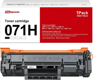 071 071H High Capacity Replacement for Canon 071H Black Toner Cartridge | for Canon 071H 5646C001 071 for Canon Imageclass LBP122dw LBP122 LBP120 MF270 MF273dw MF272dw MF275dw Printer (Black, 1-Pack) 071 071H High Capacity Replacement for Canon 071H Black Toner Cartridge | for Canon 071H 5646C001 071 for Canon Imageclass LBP122dw LBP122 LBP120 MF270 MF273dw MF272dw MF275dw Printer (Black, 1-Pack)