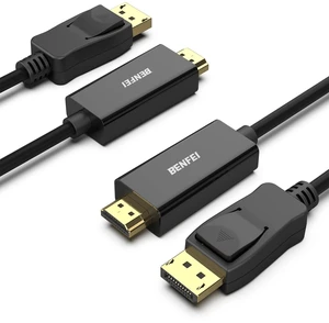 BENFEI 4K DisplayPort to HDMI 6 Feet Cable 2 Pack | Uni-Directional DP 1.2 Computer to HDMI 1.4 Screen Gold Plated Cord for Lenovo, HP, ASUS, Dell and Other Brands