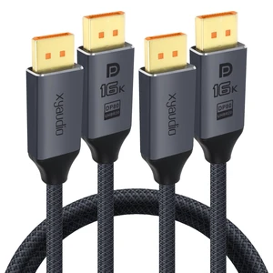 xyaudio 80Gbps Displayport Cable 2.1, 4FT/2Pack,16K@60Hz, 8K@120Hz, 4K@240Hz,1080P@360Hz, DP80 HDR DSC 1.2a,FreeSync Display Port Cord for Gaming PC, Monitor 5090,7900XTX,S1334 xyaudio 80Gbps Displayport Cable 2.1, 4FT/2Pack,16K@60Hz, 8K@120Hz, 4K@240Hz,1080P@360Hz, DP80 HDR DSC 1.2a,FreeSync Display Port Cord for Gaming PC, Monitor 5090,7900XTX,S1334