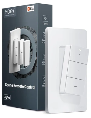 MOES Wireless Zigbee Smart Scene Button, Needs MOES Zigbee Hub, 9-Action | Zigbee2MQTT & ZHA Compatible, Magnetic Base Sticks to Metal Surfaces, 365-Day Battery Life, Tuya DIY Scene Switch MOES Wireless Zigbee Smart Scene Button, Needs MOES Zigbee Hub, 9-Action | Zigbee2MQTT & ZHA Compatible, Magnetic Base Sticks to Metal Surfaces, 365-Day Battery Life, Tuya DIY Scene Switch
