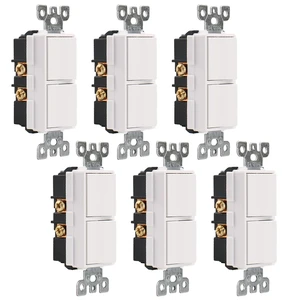 Wengart (6-Pack) Duplex Rocker Decorator Switch, 15A 120V Combination Light Switch, Space-Saving Double Stack Switch for Fan & Light Control, UL Listed, Professional Grade, White Wengart (6-Pack) Duplex Rocker Decorator Switch, 15A 120V Combination Light Switch, Space-Saving Double Stack Switch for Fan & Light Control, UL Listed, Professional Grade, White
