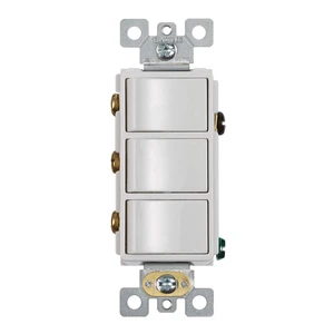 Broan-NuTone P3RW Three-Rocker Switch for Bathroom Exhaust Fan, White Wall Control Knob Broan-NuTone P3RW Three-Rocker Switch for Bathroom Exhaust Fan, White Wall Control Knob