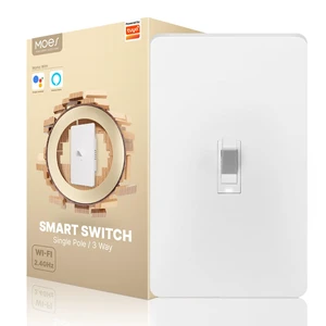 MOES Smart Toggle Switch, Single Pole & 3-Way, WiFi, Neutral Wire Required | Hands-Free Voice Control Via Alexa and Google MOES Smart Toggle Switch, Single Pole & 3-Way, WiFi, Neutral Wire Required | Hands-Free Voice Control Via Alexa and Google