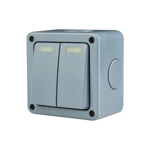 Outdoor Light Switch, SuperInk 2 Gang 2 Way Double IP66 Waterproof Outdoor Light Switch, SPDT, 3 1/4 * 2 * 3 1/4 in (82 * 82 * 51mm),10Amp 110-250V, for Garden, Pool, Yard Outdoor Light Switch, SuperInk 2 Gang 2 Way Double IP66 Waterproof Outdoor Light Switch, SPDT, 3 1/4 * 2 * 3 1/4 in (82 * 82 * 51mm),10Amp 110-250V, for Garden, Pool, Yard