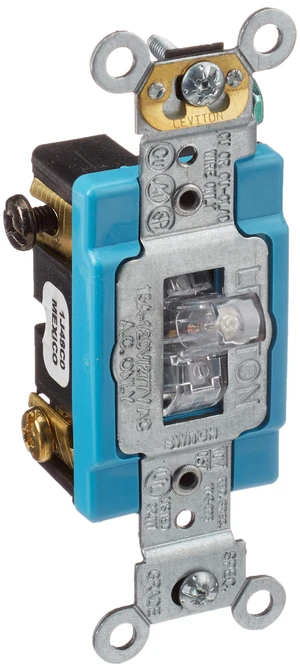 Leviton Toggle Pilot Light Switch, 1201-PLC, Clear Leviton Toggle Pilot Light Switch, 1201-PLC, Clear