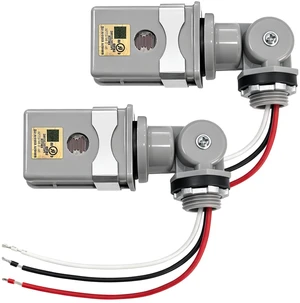 Wired Photoelectric Switch 2pcs Outdoor Lighting Sensor, 30-120s Time Delay | 180° Swivel, Temperature Compensation, UL773A Certified Weather-Resistant for Outdoor Passage/Doorway Lights Wired Photoelectric Switch 2pcs Outdoor Lighting Sensor, 30-120s Time Delay | 180° Swivel, Temperature Compensation, UL773A Certified Weather-Resistant for Outdoor Passage/Doorway Lights