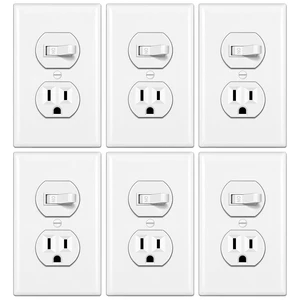 BESTTEN 6 Pack Combination Toggle Light Switch and Duplex Receptacle | Outlet BESTTEN 6 Pack Combination Toggle Light Switch and Duplex Receptacle | Outlet