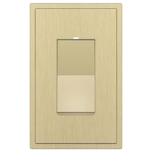 LIDER Lighted Decorator Switch, Frameless Paddle Light Switch, 3-Way, 15A | Locator Light, UL Listed, Matte Gold, Grounding Screw, Guide Light, Single-Pole Compatible, Ogee Edge Screwless Wall Plate LIDER Lighted Decorator Switch, Frameless Paddle Light Switch, 3-Way, 15A | Locator Light, UL Listed, Matte Gold, Grounding Screw, Guide Light, Single-Pole Compatible, Ogee Edge Screwless Wall Plate