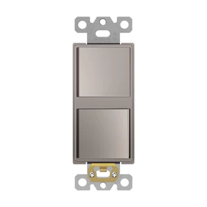 ENERLITES Nickel Double Paddle Decorator Single Pole Switch, 15A, 1 Pack | Rocker Combination design, 120-277VAC, Clamp-Type Back Insert Wiring, Copper Wires Only, Residential/Commercial Grade ENERLITES Nickel Double Paddle Decorator Single Pole Switch, 15A, 1 Pack | Rocker Combination design, 120-277VAC, Clamp-Type Back Insert Wiring, Copper Wires Only, Residential/Commercial Grade