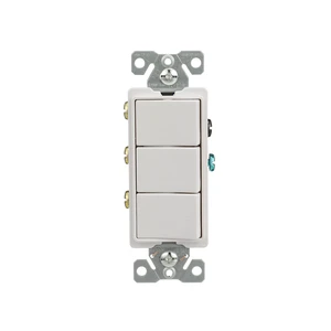 Eaton 7729W-SP 15-Amp 120-Volt Decorator Heavy Duty Grade Three Single-Pole Combination Switches, White Eaton 7729W-SP 15-Amp 120-Volt Decorator Heavy Duty Grade Three Single-Pole Combination Switches, White