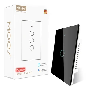 MOES Zigbee Smart Switch 1 Gang, Need MOES Zigbee Hub & Neutral Wire, Black | Smart Light Switch, Work as Relay, Support Tuya Smart Life, Compatible with Home Assistant / Zigbee2MQTT, Glass Panel MOES Zigbee Smart Switch 1 Gang, Need MOES Zigbee Hub & Neutral Wire, Black | Smart Light Switch, Work as Relay, Support Tuya Smart Life, Compatible with Home Assistant / Zigbee2MQTT, Glass Panel