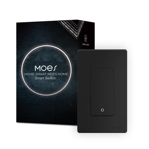 MOES Star Ring WiFi Smart Light Switch, Voice Alexa Google, 1 Gang Black | Star Ring Night Guide Glow, 2.4GHz WiFi No Hub Required, Smart Life App, Timer Away Mode, Single Pole Neutral Wire 10A MOES Star Ring WiFi Smart Light Switch, Voice Alexa Google, 1 Gang Black | Star Ring Night Guide Glow, 2.4GHz WiFi No Hub Required, Smart Life App, Timer Away Mode, Single Pole Neutral Wire 10A