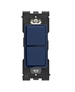 Leviton Renu Single Pole Combination Switch, 15-Amp, 120/277VAC, RE634-RN, Rich Navy