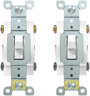 ThunderWay 30 Amp Toggle Double-Pole Light Switch, 30A 120/277V, Self-Grounding, Industrial Grade, UL Listed, White (2PACK) ThunderWay 30 Amp Toggle Double-Pole Light Switch, 30A 120/277V, Self-Grounding, Industrial Grade, UL Listed, White (2PACK)