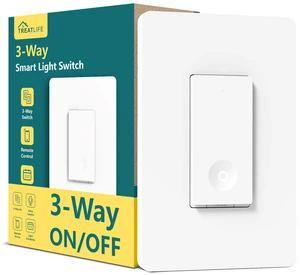 TREATLIFE 3 Way Smart Switch, 2.4GHz WiFi Light Switch Works with Alexa and Google Home, Neutral Wire Required, Remote Control, Schedule Timer, 1 Pack, White TREATLIFE 3 Way Smart Switch, 2.4GHz WiFi Light Switch Works with Alexa and Google Home, Neutral Wire Required, Remote Control, Schedule Timer, 1 Pack, White