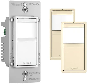 Legrand Radiant Vacancy Sensor Switch, Single Pole, Tri Color 1 Pack | Pass & Seymour 600W Occupancy Vacancy Sensor, Manual On/Auto Off, Hands Free Light Switch, White, Light Almond, Ivory Legrand Radiant Vacancy Sensor Switch, Single Pole, Tri Color 1 Pack | Pass & Seymour 600W Occupancy Vacancy Sensor, Manual On/Auto Off, Hands Free Light Switch, White, Light Almond, Ivory