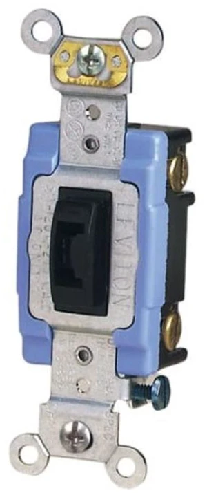Leviton 15 Amp, 120/277 Volt, Toggle Locking Single-Pole AC Quiet Switch, Extra Heavy Duty Grade, Self Grounding, 1201-2L, Brown
