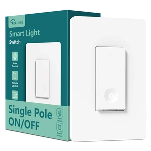 TREATLIFE Smart Light Switch, 2.4GHz WiFi Light Switch, Neutral Wire Required, Works with Alexa, Google Home and SmartThings, Single-Pole, Remote Control, FCC Listed, 1 Pack TREATLIFE Smart Light Switch, 2.4GHz WiFi Light Switch, Neutral Wire Required, Works with Alexa, Google Home and SmartThings, Single-Pole, Remote Control, FCC Listed, 1 Pack
