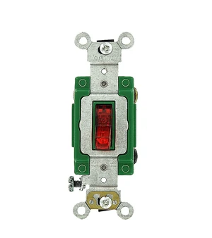 Leviton 30 Amp, 120 Volt, Toggle Pilot Light, Illuminated On, Neutral Single-Pole AC Quiet Switch, Extra Heavy Duty Grade, Self Grounding, 3031-PLR, Red Leviton 30 Amp, 120 Volt, Toggle Pilot Light, Illuminated On, Neutral Single-Pole AC Quiet Switch, Extra Heavy Duty Grade, Self Grounding, 3031-PLR, Red