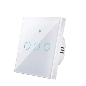 3-Way Smart Switch Wall Light Control Touch,App Remote Control,White | 3-Way WiFi BT 433MHz RF Tuya App control, Alexa Google voice, no hub, tempered glass touch panel for home indoor lights 3-Way Smart Switch Wall Light Control Touch,App Remote Control,White | 3-Way WiFi BT 433MHz RF Tuya App control, Alexa Google voice, no hub, tempered glass touch panel for home indoor lights