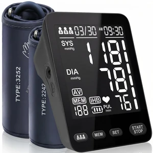 Yomseayo Blood Pressure Monitor, Automatic Upper Arm, 3 Users 199 Memory | 2 Cuff(9-17&13-21in), Large LCD, One-Press Start, Time/Date Record, 35s Quick Results, Daily Use, Battery/USB-C Power Yomseayo Blood Pressure Monitor, Automatic Upper Arm, 3 Users 199 Memory | 2 Cuff(9-17&13-21in), Large LCD, One-Press Start, Time/Date Record, 35s Quick Results, Daily Use, Battery/USB-C Power