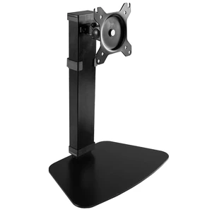 Mechanical Free Standing Single Monitor Mount Desk Stand, Tall Height Adjustable Arm for Screens up to 32 inches, Black, STAND-V001V