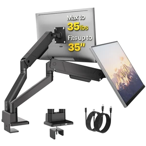 Dual Monitor Mount with USB Monitor Arms for 17 to 35 Inch Screen | Adjustable Heavy Duty Monitor Desk Mount for 2 Monitors, Holds 35 Lbs, with Cable Management, VESA 75/100mm Dual Monitor Mount with USB Monitor Arms for 17 to 35 Inch Screen | Adjustable Heavy Duty Monitor Desk Mount for 2 Monitors, Holds 35 Lbs, with Cable Management, VESA 75/100mm