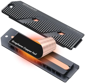 GRAUGEAR PS5 Pro/Slim M.2 SSD Heatsink, Integrated Copper Heatpipe, Aluminum Fins, Graphite Copper Foil Thermal Film, Compatible with M.2 SSD Upgrade for PlayStation 5 Pro/Slim GRAUGEAR PS5 Pro/Slim M.2 SSD Heatsink, Integrated Copper Heatpipe, Aluminum Fins, Graphite Copper Foil Thermal Film, Compatible with M.2 SSD Upgrade for PlayStation 5 Pro/Slim