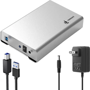 YRRNAE USB 3.0 to Sata External Hard Drive Enclosure, Aluminum Pure-Metal | 2.5" & 3.5" Universal HDD SSD Case, Support up to 20TB with UASP, 12V Power Adapter included YRRNAE USB 3.0 to Sata External Hard Drive Enclosure, Aluminum Pure-Metal | 2.5" & 3.5" Universal HDD SSD Case, Support up to 20TB with UASP, 12V Power Adapter included
