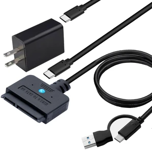 FARBOKO USB 3.0 to SATA Adapter, USB A & Type C 2.5/3.5 Inch Hard Drive Converter with 30W Power Supply, UASP 5Gbps High-Speed Transfer, Plug-and-Play for Windows/Mac/Linux (3.2ft Cable) FARBOKO USB 3.0 to SATA Adapter, USB A & Type C 2.5/3.5 Inch Hard Drive Converter with 30W Power Supply, UASP 5Gbps High-Speed Transfer, Plug-and-Play for Windows/Mac/Linux (3.2ft Cable)