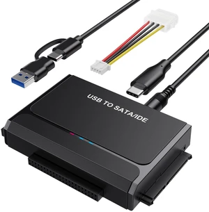 IDE/SATA to USB 3.0 Adapter Hard Drive Reader for 2.5" 3.5" HDD/SSD 5Gbps | External USB-C/USB-A Data Transfer Recovery Converter for Hard Drive Disk up to 6TB, Included 12V/2A Power Supply, Plug&Play IDE/SATA to USB 3.0 Adapter Hard Drive Reader for 2.5" 3.5" HDD/SSD 5Gbps | External USB-C/USB-A Data Transfer Recovery Converter for Hard Drive Disk up to 6TB, Included 12V/2A Power Supply, Plug&Play