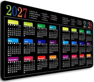 Large Gaming Mouse Pad 2027-2028 2 Year Calendar with Holidays Modern Black Business Mousepad for Desktop Work, Game, Office(31.5 x 11.8 Inch) Large Gaming Mouse Pad 2027-2028 2 Year Calendar with Holidays Modern Black Business Mousepad for Desktop Work, Game, Office(31.5 x 11.8 Inch)