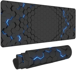 Blue Honeycomb Mouse Pad,XL 31.5"x11.8" Big Gaming Mousepad,Geometric Hexagon Large Extended Mouse Mat,Non-Slip Rubber Base Waterproof with Stitched Edges for Gaming Office Home Blue Honeycomb Mouse Pad,XL 31.5"x11.8" Big Gaming Mousepad,Geometric Hexagon Large Extended Mouse Mat,Non-Slip Rubber Base Waterproof with Stitched Edges for Gaming Office Home