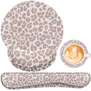 Ergonomic Mouse Pad with Wrist Rest and Keyboard Wrist Rest, Mousepad | Memory Foam Wrist Rest for Computer Keyboard, Pain Relief, Non-Slip Rubber Base, Mouse Pad Wrist Support for Gaming, Leopard Ergonomic Mouse Pad with Wrist Rest and Keyboard Wrist Rest, Mousepad | Memory Foam Wrist Rest for Computer Keyboard, Pain Relief, Non-Slip Rubber Base, Mouse Pad Wrist Support for Gaming, Leopard