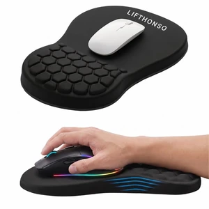 LIFTHONSO Mouse Pad with Wrist Rest, Ergonomic Memory Foam Wrist Support, Honeycomb Cushion Design, Non-Slip Base, Computer Desk Mouse Pad for Office, Home & Gaming LIFTHONSO Mouse Pad with Wrist Rest, Ergonomic Memory Foam Wrist Support, Honeycomb Cushion Design, Non-Slip Base, Computer Desk Mouse Pad for Office, Home & Gaming