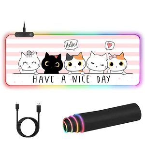 RGB Large Gaming Mouse Pad, Extended Mouse Pad with 12 Lighting Effects, Water Proof Mutispandex Surface, Non-Slip Rubber Base, 80x30 cm / 31.5×11.8 in (Cat) RGB Large Gaming Mouse Pad, Extended Mouse Pad with 12 Lighting Effects, Water Proof Mutispandex Surface, Non-Slip Rubber Base, 80x30 cm / 31.5×11.8 in (Cat)