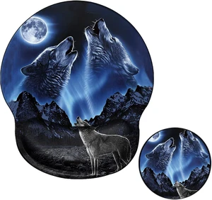 Ergonomic Mouse Pad with Wrist Support Wolf Mousepad Wrist Rest for Pad Gel Carpal Tunnel Relieves Pain Blue Mouse Mat with A Coaster for Computer Girl Work Ergonomic Mouse Pad with Wrist Support Wolf Mousepad Wrist Rest for Pad Gel Carpal Tunnel Relieves Pain Blue Mouse Mat with A Coaster for Computer Girl Work