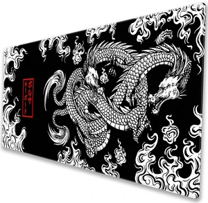 CindasunJapanese Dragon Gaming Mouse Pad XL Black and White Art Desk Mat | 31.5"x15.7" Ultra-Smooth Lycra Surface, Non-Slip Rubber Base, Stitched Edges Extended Computer Keyboard Pad for Desk & Gaming CindasunJapanese Dragon Gaming Mouse Pad XL Black and White Art Desk Mat | 31.5"x15.7" Ultra-Smooth Lycra Surface, Non-Slip Rubber Base, Stitched Edges Extended Computer Keyboard Pad for Desk & Gaming