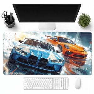 Zuvinix XXL Large Mouse Pad for Desk, Racing Car Gaming Desk Mat | 31.5x15.7 in Extended Keyboard Mouse Mat, Non-Slip Rubber Base, PC Gaming Desk Protector for Computer Laptop Office